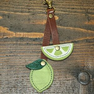 Portland Leather Lime and Brown Keychain Purse Flair